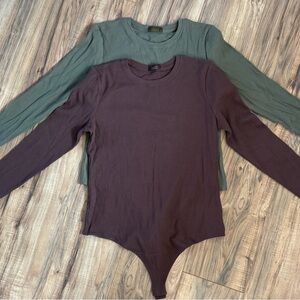 Nuuds Women's Bodysuits in Green and Brown